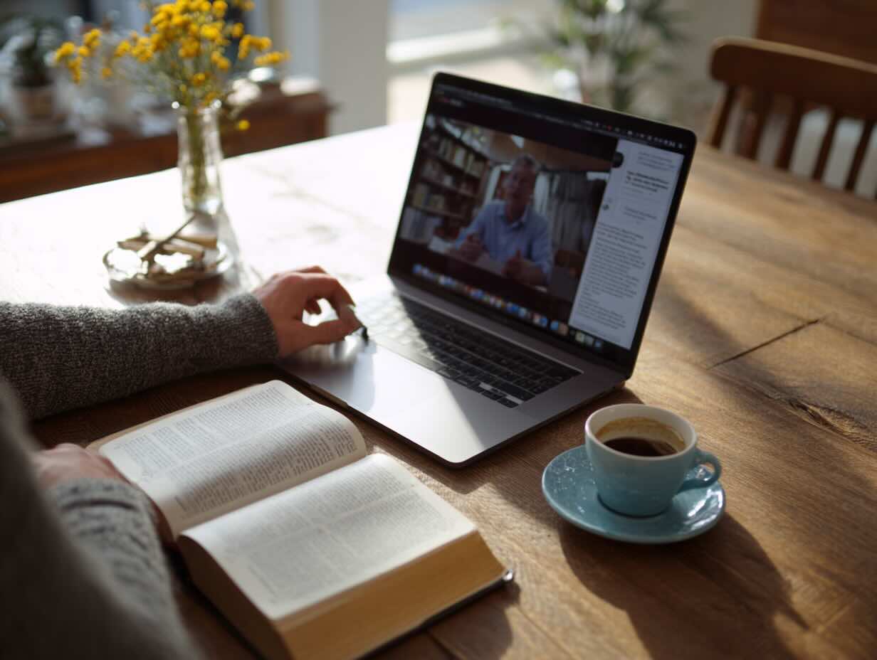 Can Online Christian Counseling Be Covered by Insurance Person in an online counseling session with a therapist on a laptop, wondering if he can use insurance