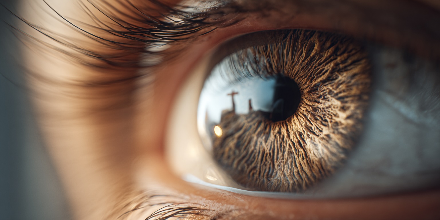 Christian EMDR Therapy Guide close up on a persons eye during christian emdr